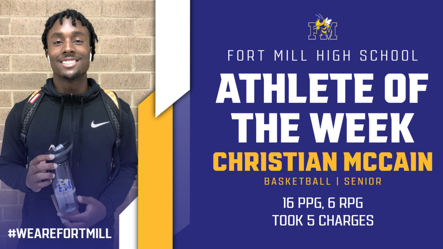 Christian McCain Named Fort Mill High School Athlete of the Week - Tega ...