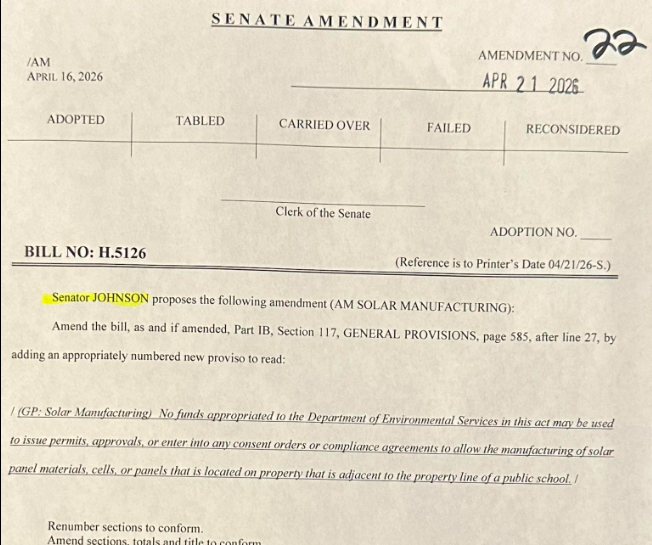 Senator Michael Johnson Moves To Block Silfab Solar Restart Through State Budget
